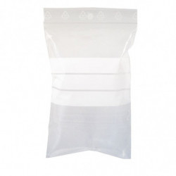 sachet zip plastique pochon grip 4x6cm bande blanche