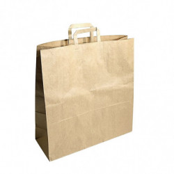 Sac Kraft 11 litres, Poignées plates, Résistant, Opaque, Marron (x1000)